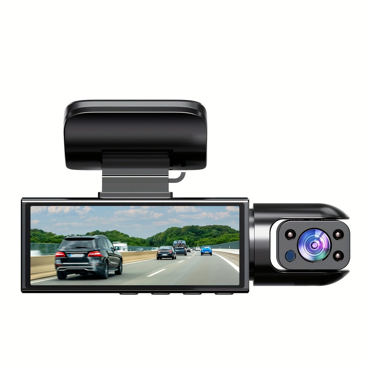 1080P Dual Camera Dash Cam For Cars With IR Night Vision, Loop Recording, And Wide Angle Lens - 3.16 Inch IPS Screen