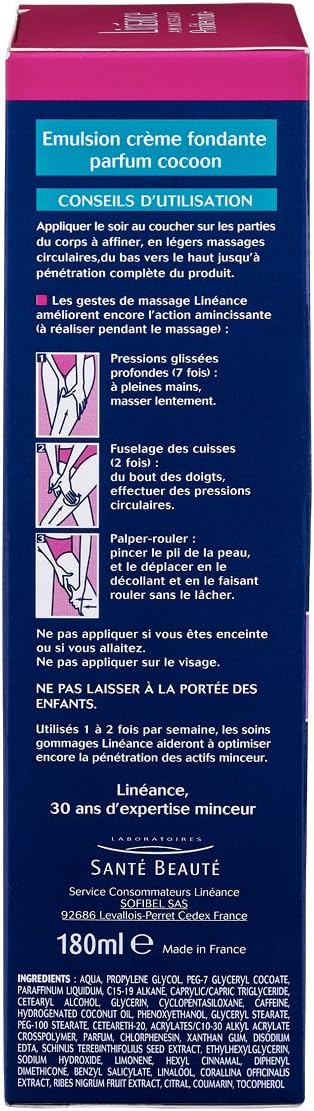 Linéance - Cafei Sculpt - Concentré Amincissant - Anti-Cellulite incrustée - Complexe Bi-Caféine - 180ml & Anti-cellulite tenace + ultra fermeté - Profiler Nuit+ - Le tube de 180 ml