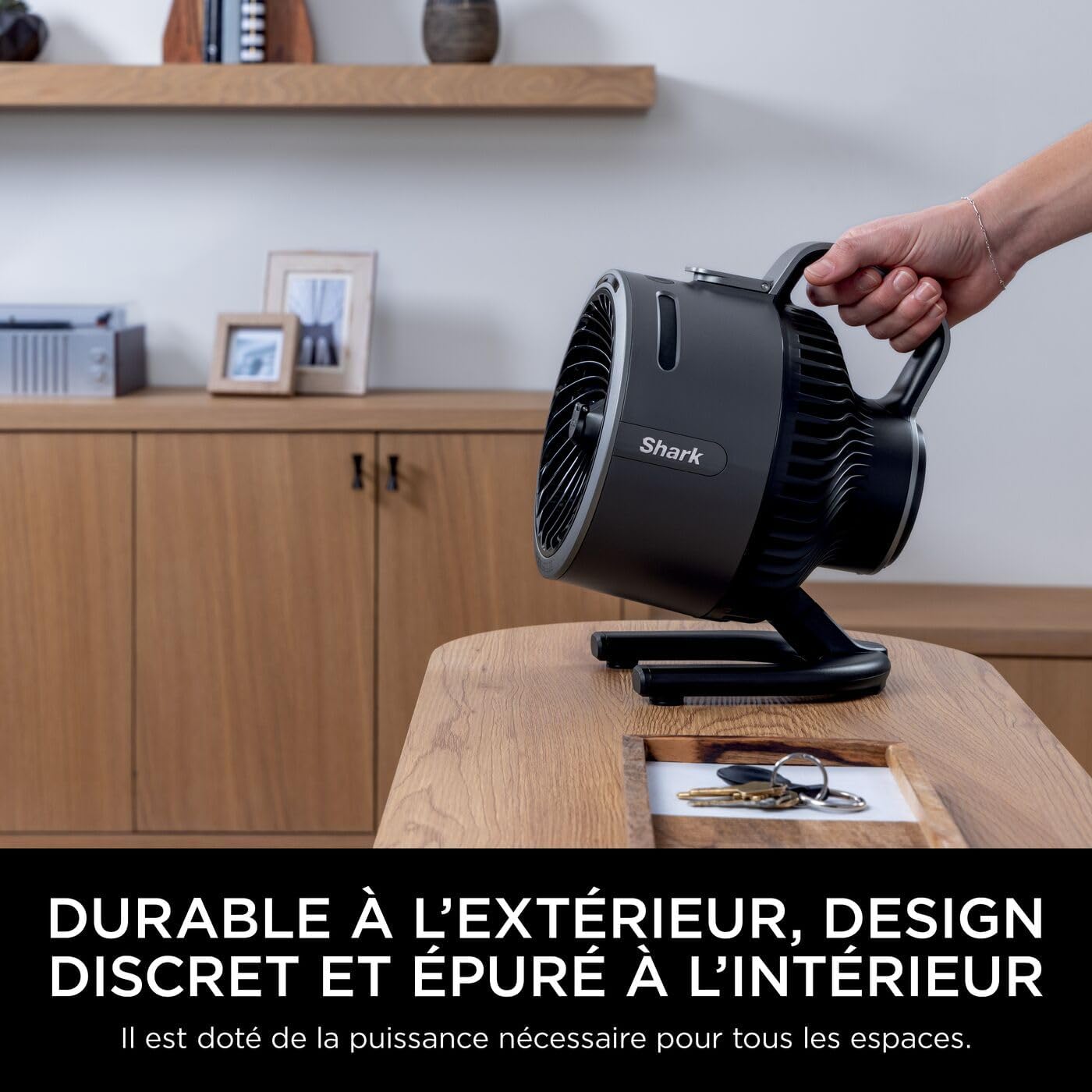 Shark FlexBreeze HydroGo, ventilateur brumisateur portable, rafraîchisseur d'air silencieux intérieur/extérieur, discret et durable, avec/sans fil, léger, flux d’air jusqu’à 20 m, charbon FA050EU