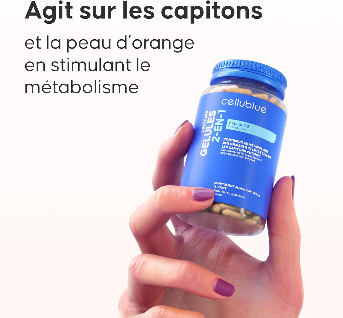 2-in-1 Capsules – Anti-Cellulite and Powerful Fat Burner – Vegetable & Draining Slimming Supplement – Smooth Skin and Reduced Capitons