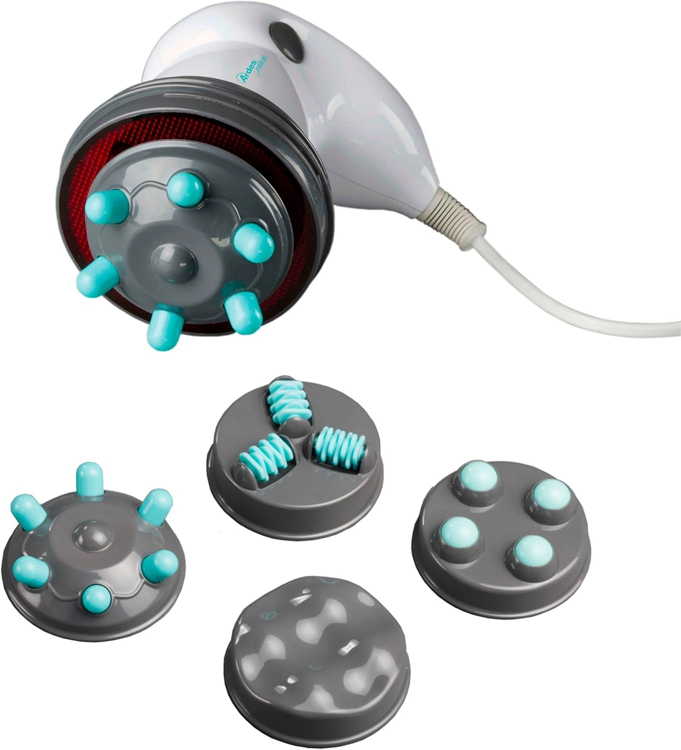 ARDES - Appareil de massage professionnel anti-cellulite avec chauffage infrarouge pour le fessier et les jambes avec 4 accessoires interchangeables et une pochette de voyage Modèle ARM240N