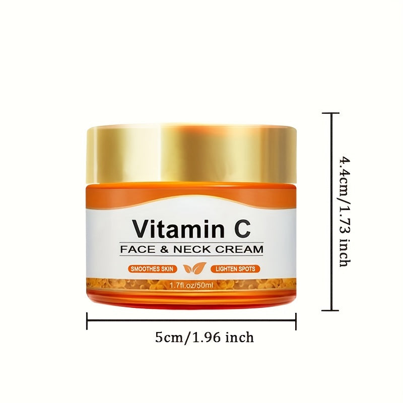 50ml Vitamin C Intensive Moisturizing Cream - Hydrates, Firms, and Nourishes All Skin Types - Alcohol-Free, Hyaluronic Acid Enriched, Anti-Drying, Unisex Adult Skin Care