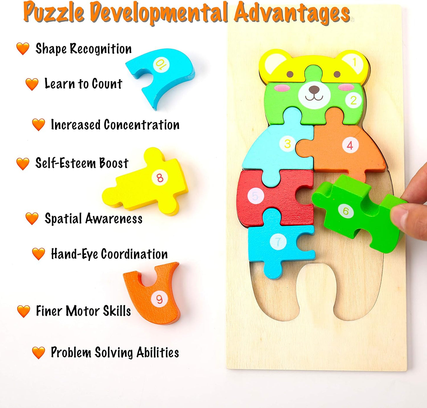 Montessori Mama Wooden Toddler Puzzles for Kids Ages 3-5 | Montessori Toys for Toddlers 3 Years Old | Wooden Puzzles for Toddlers 3-5 Years | 4-Pack Toddler Puzzle Toddler Toys
