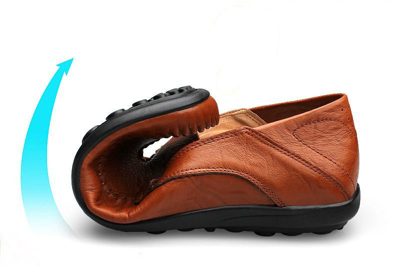 Chaussures en cuir véritable pour hommes, mocassins décontractés de luxe