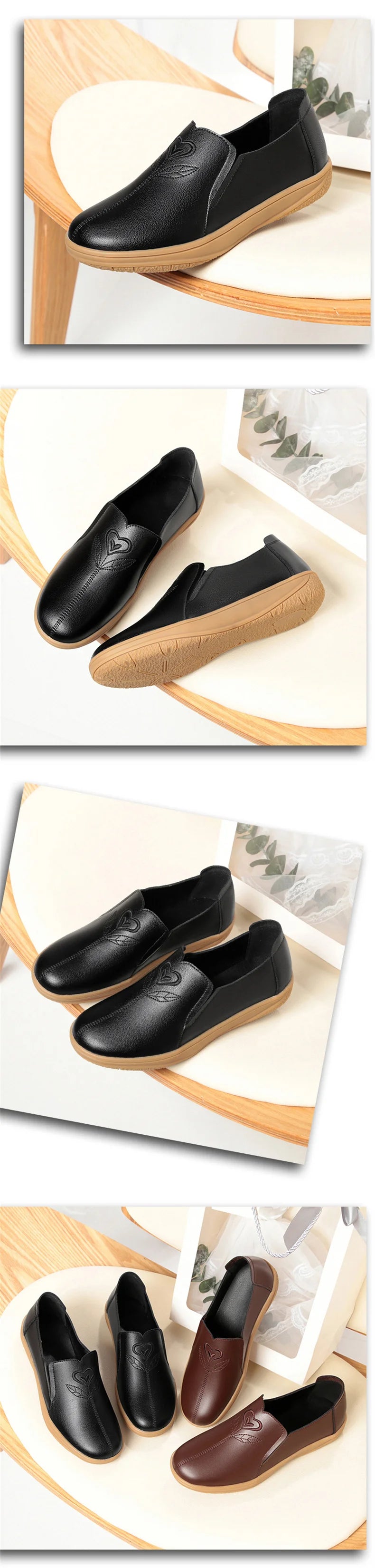 Nouvelles chaussures plates pour femmes , en cuir souple, antidérapantes,