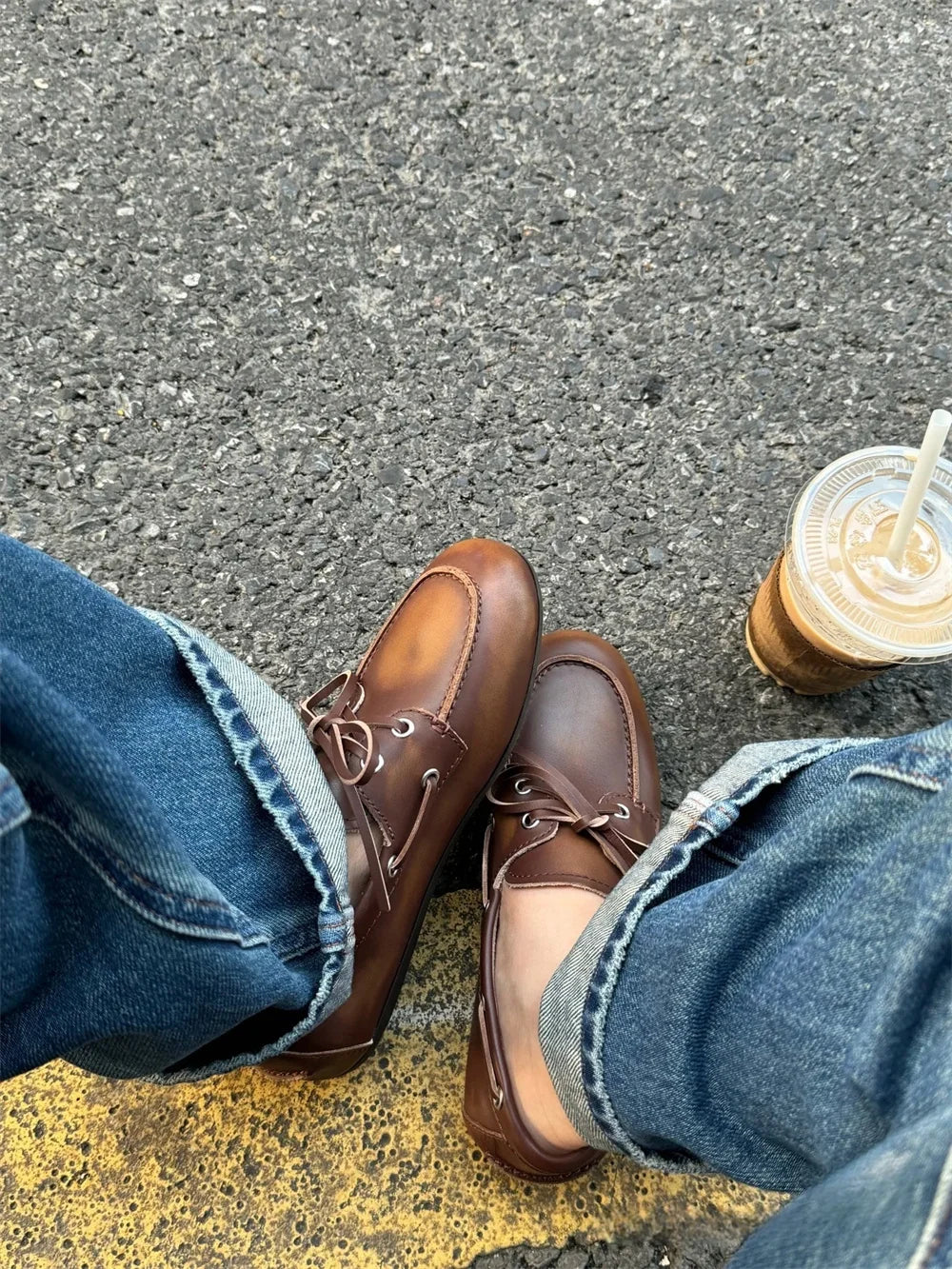 Mocassins en daim vintage pour femmes