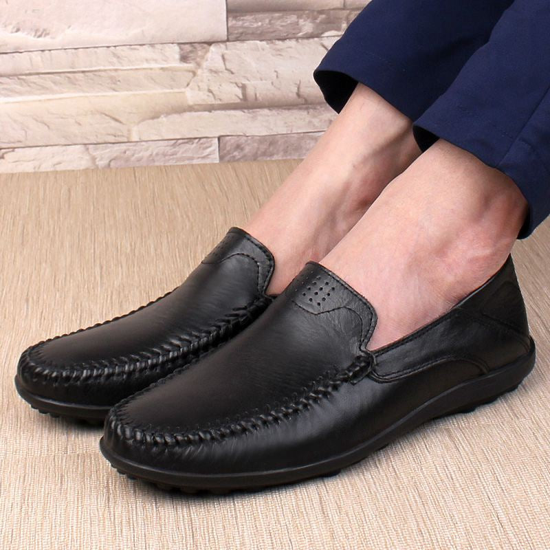 Chaussures en cuir véritable pour hommes, mocassins décontractés de luxe