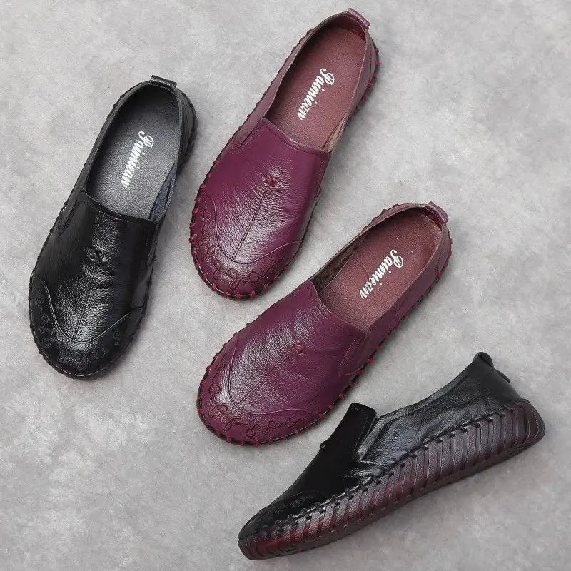 Mocassins en cuir de vache tendance pour femmes