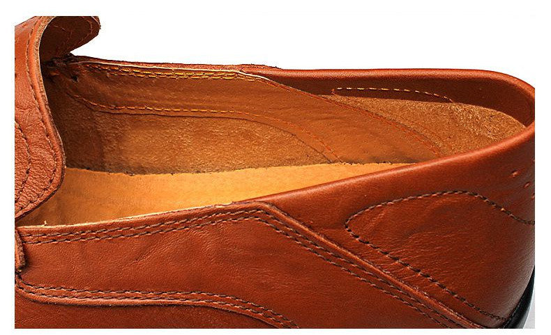 Chaussures en cuir véritable pour hommes, mocassins décontractés de luxe