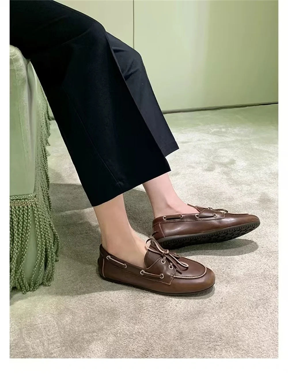 Mocassins en daim vintage pour femmes