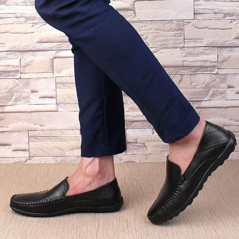 Chaussures en cuir véritable pour hommes, mocassins décontractés de luxe