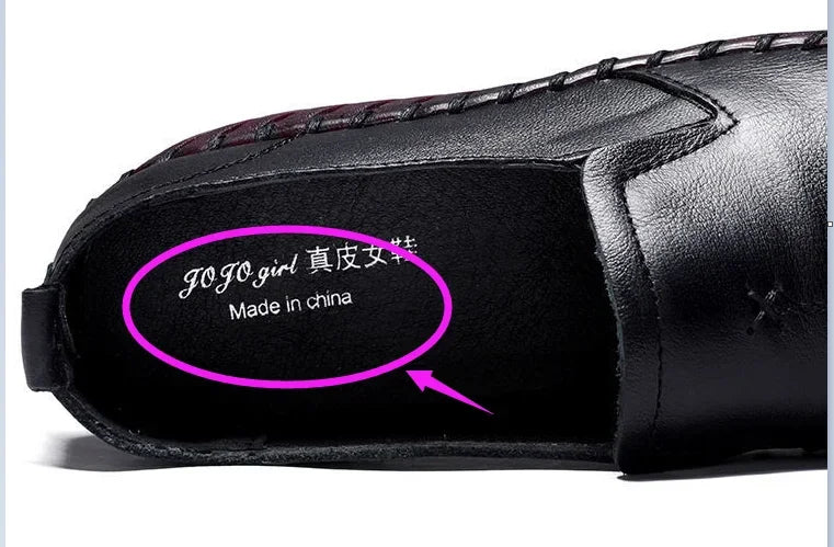 Mocassins en cuir de vache tendance pour femmes