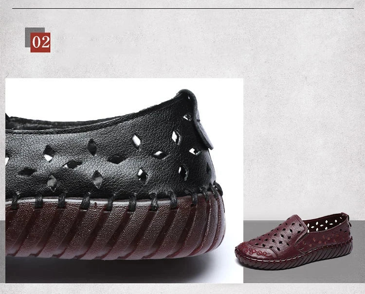 Mocassins en cuir de vache tendance pour femmes