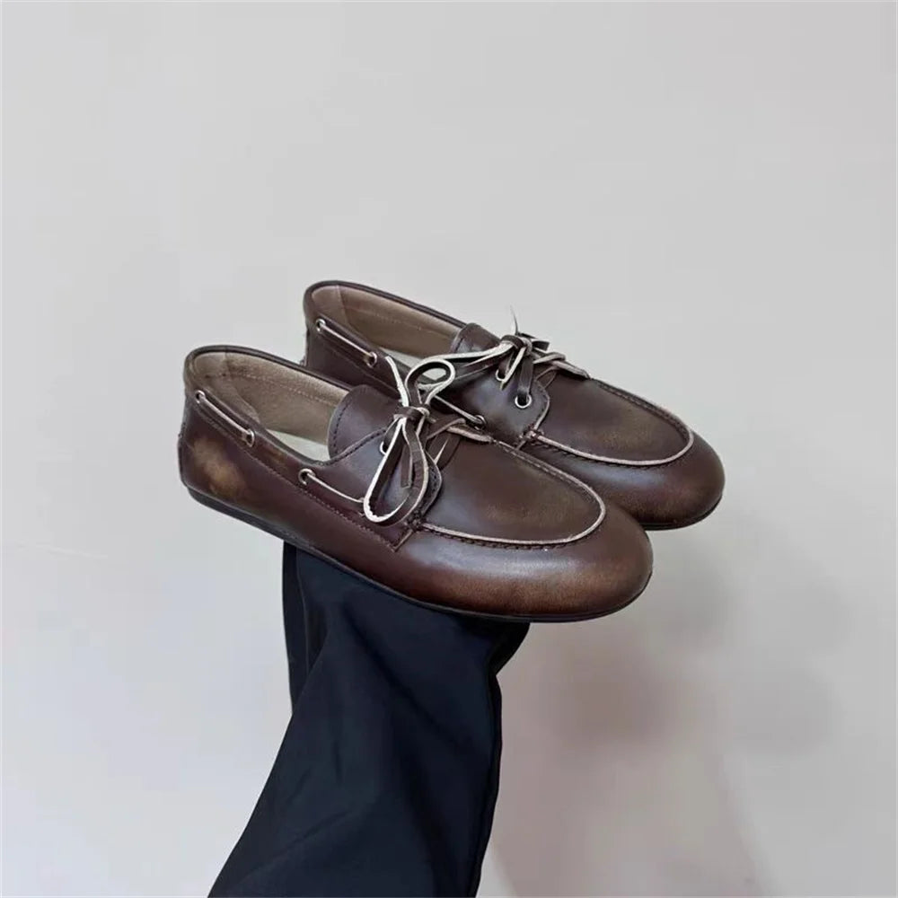 Mocassins en daim vintage pour femmes