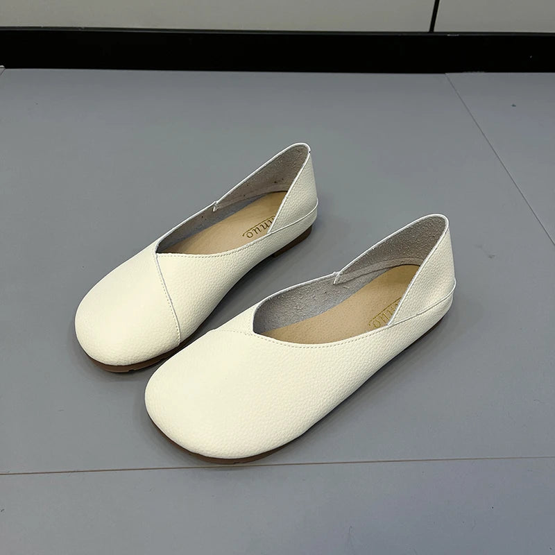 Mocassins en cuir véritable pour femme