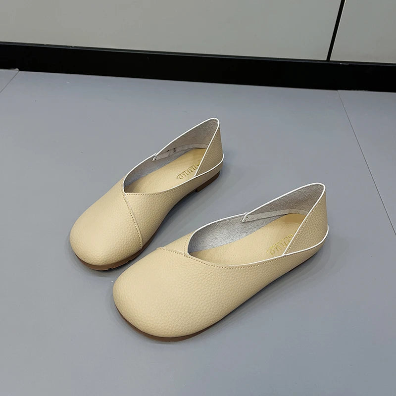 Mocassins en cuir véritable pour femme