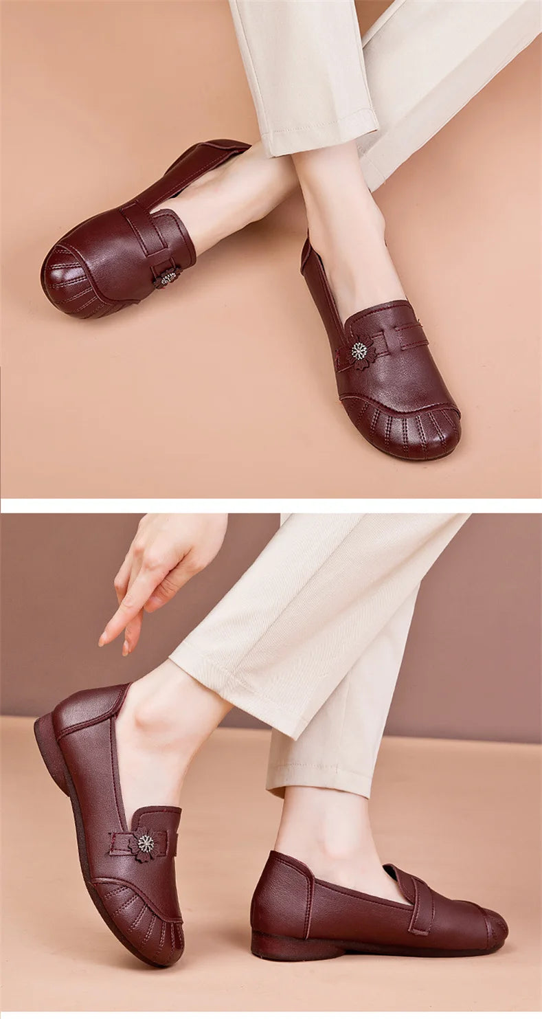 Chaussures pour femmes en cuir véritable