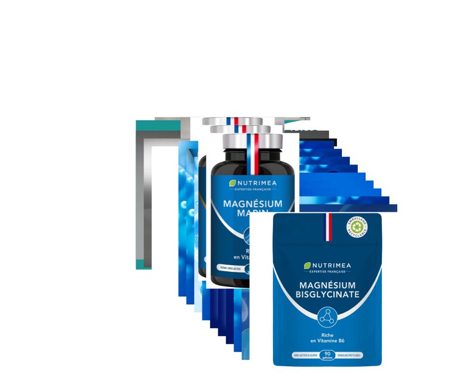 Magnésium Bisglycinate + Vitamine B6 - Sommeil, Stress, Fatigue - Absorption Maximale & Assimilation Facilitée - 90 Gélules Vegan - Nutrimea - Fabriqué en France