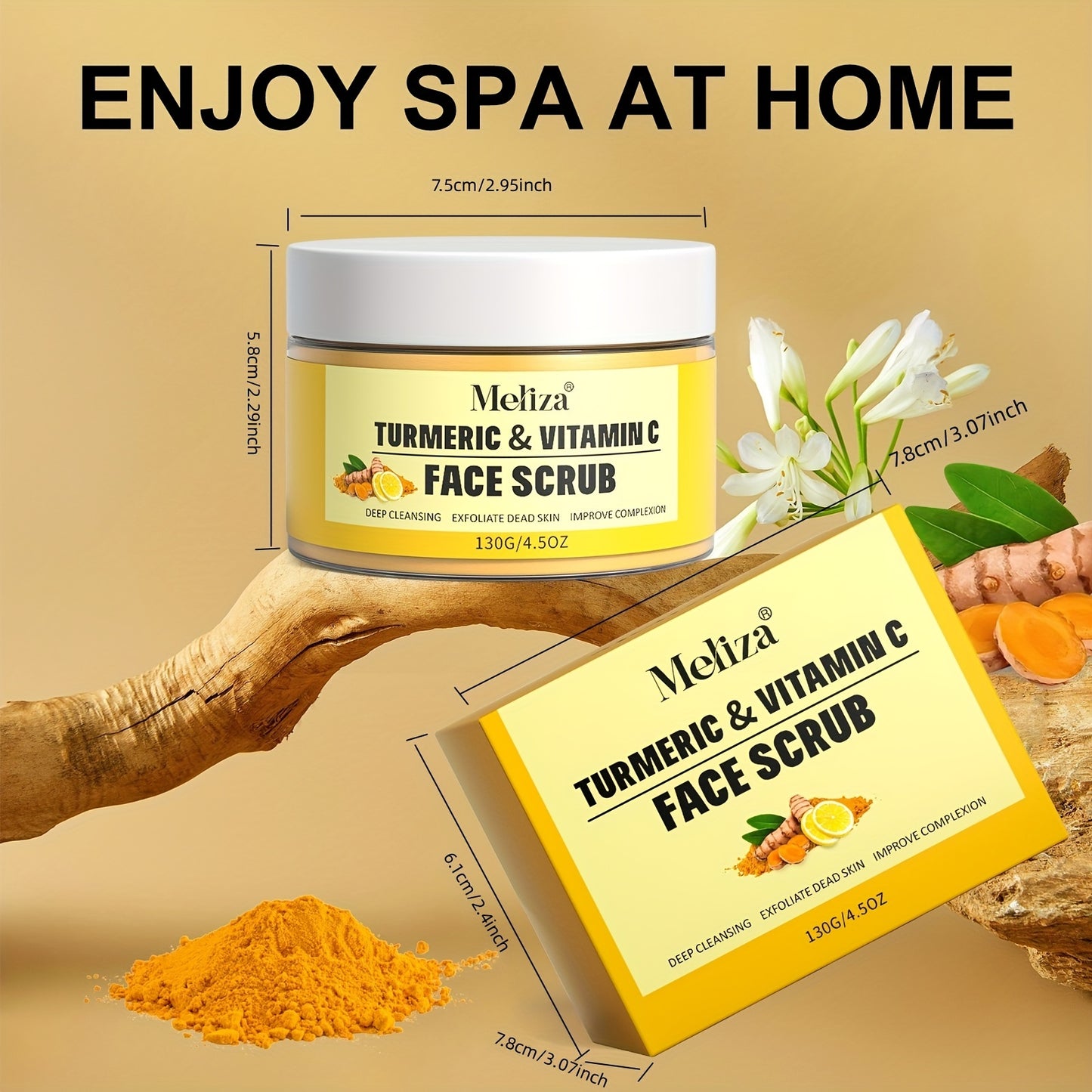Natural Glow MicroScrub Facial Exfoliator - Rejuvenates and Brightens Skin, Removes Dead Cells, Hydrates and Soothes with Vitamin C and Turmeric - Gentle, Non-Irritating and Cruelty-Free