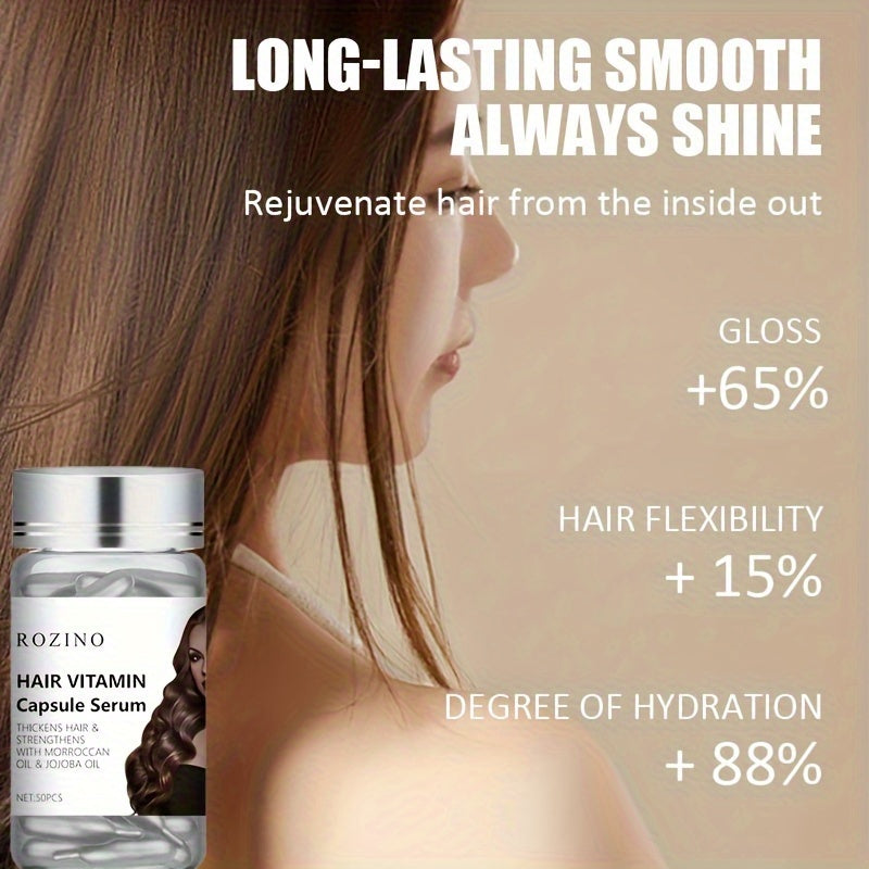 50pcs Vitamin Hair Capsules: Care For Dry Hair & Make It Look Glossy & Shiny!