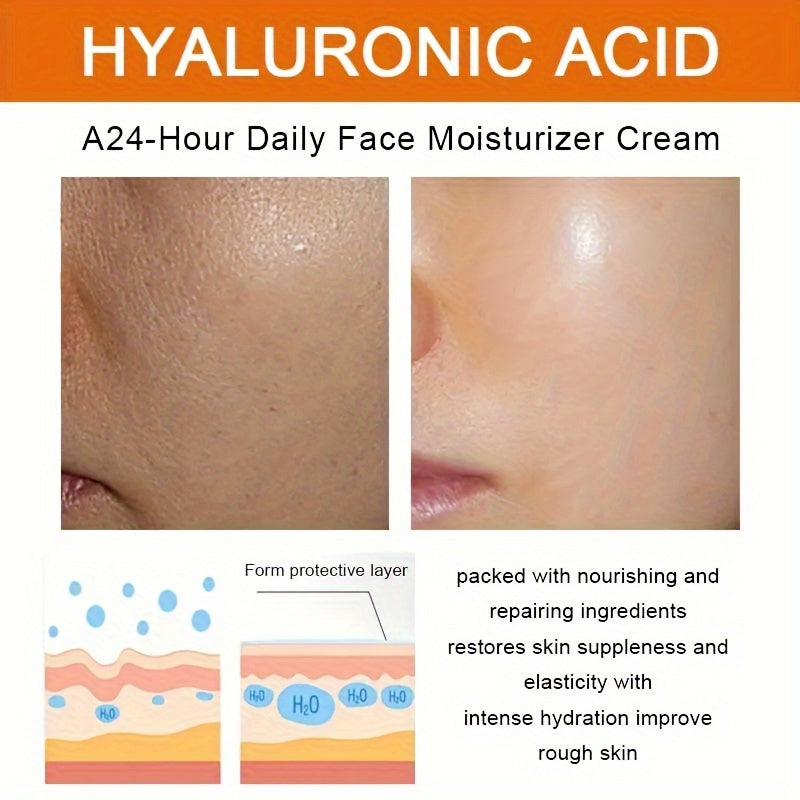 50ml Vitamin C Intensive Moisturizing Cream - Hydrates, Firms, and Nourishes All Skin Types - Alcohol-Free, Hyaluronic Acid Enriched, Anti-Drying, Unisex Adult Skin Care