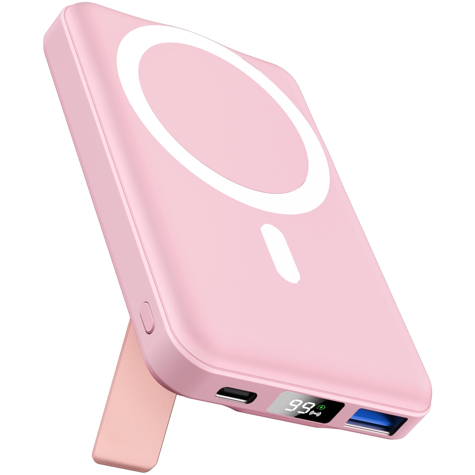 AOGUERBE Batterie Externe avec Magsafe, 10000mAh Power Bank Magnetique sans Fil PD 22.5W Charge Rapide Powerbank USB-C Pliable Chargeur Portable Compatible avec iPhone 16/15/14/13/12/ Pro/Mini/Pro Max