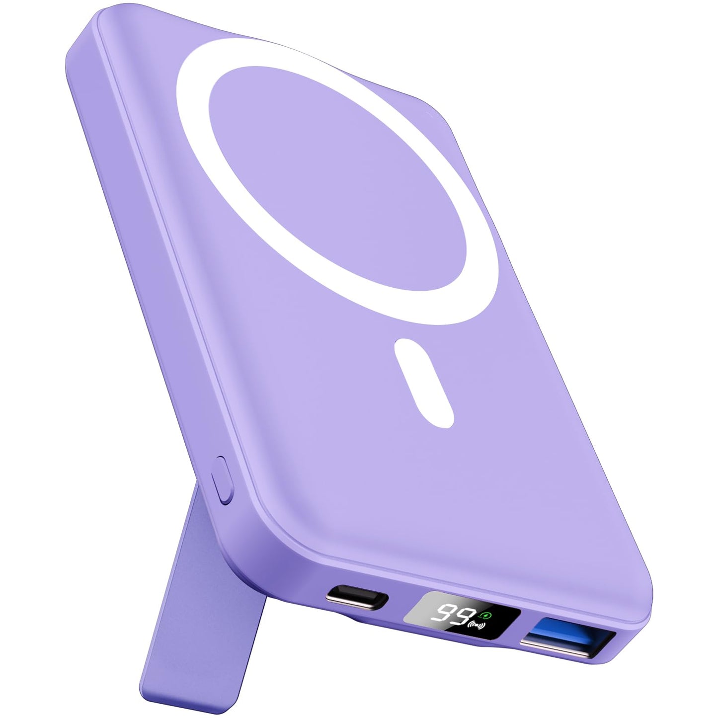 AOGUERBE Batterie Externe avec Magsafe, 10000mAh Power Bank Magnetique sans Fil PD 22.5W Charge Rapide Powerbank USB-C Pliable Chargeur Portable Compatible avec iPhone 16/15/14/13/12/ Pro/Mini/Pro Max