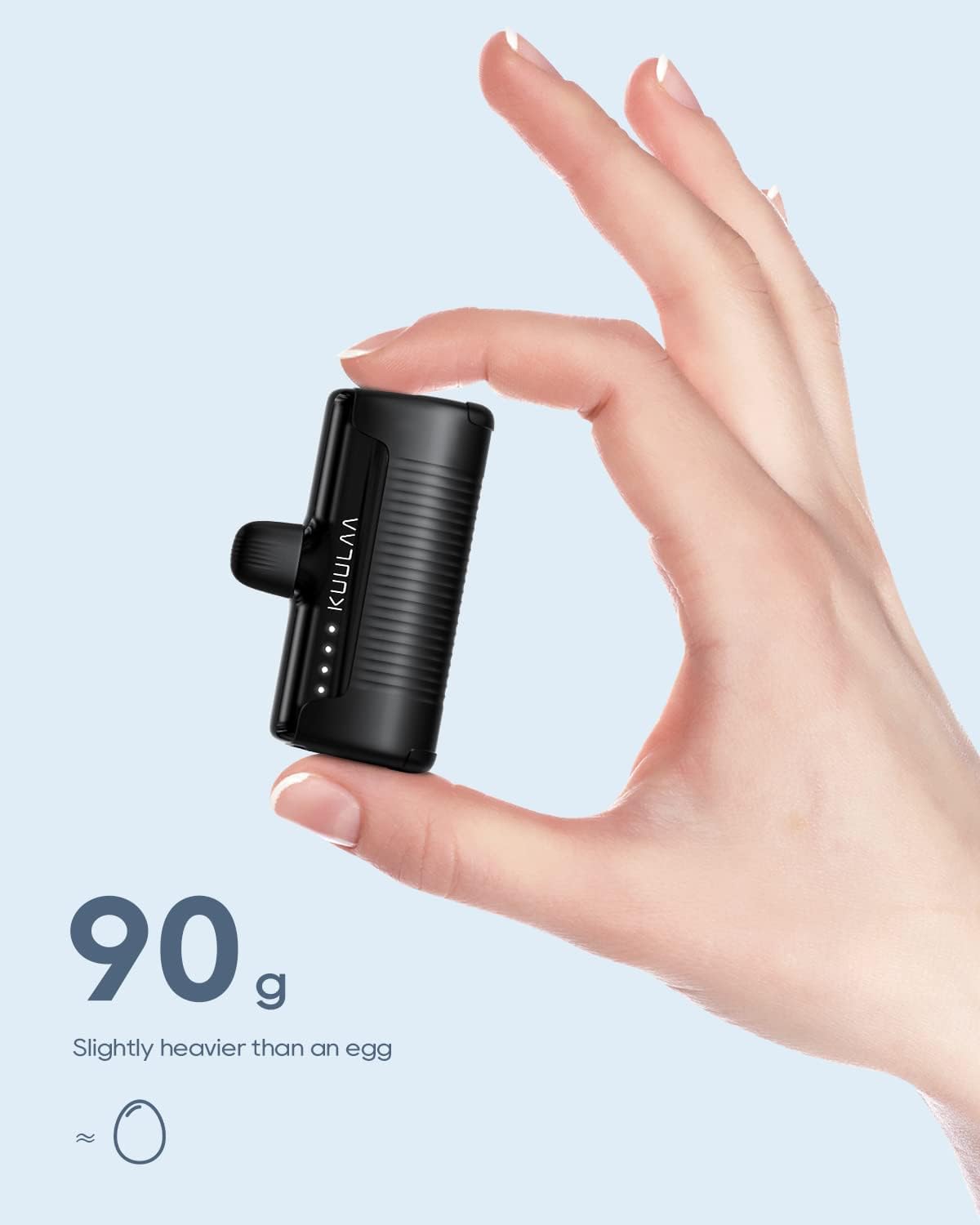 Kuulaa Batterie Externe iPhone 4500mAh Mini Power Bank Chargeur Externe, Mini Batterie Externe Induction Petite Batterie Portable for iPhone 14/14pro/13/12/12 Pro/11/XR/XS/X/8/7/6, Noir