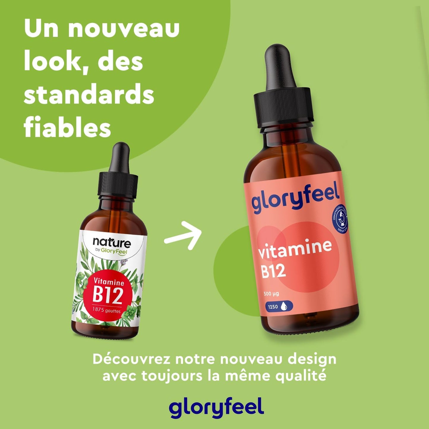 Vitamine B12 en Gouttes 50 ml (1250 Gouttes), Vitamin B12 1000 μg, 50ml, 2 Formes Actives Méthylcobalamine & Adénosylcobalamine, Absorption Efficace, Testé en Laboratoire, 100% Végane et Sans Alcool