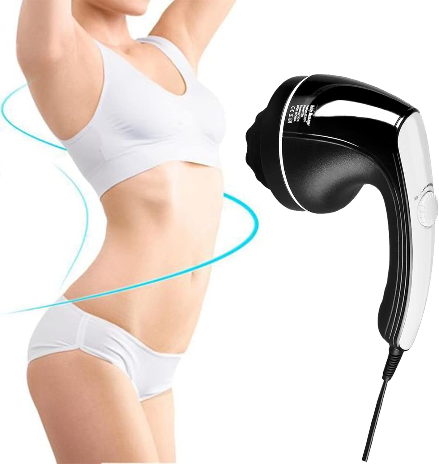 Masseur électrique 7 en 1, Appareil de Massage Anti Cellulite，7 masseurs de tête interchangeables, portables et polyvalents.