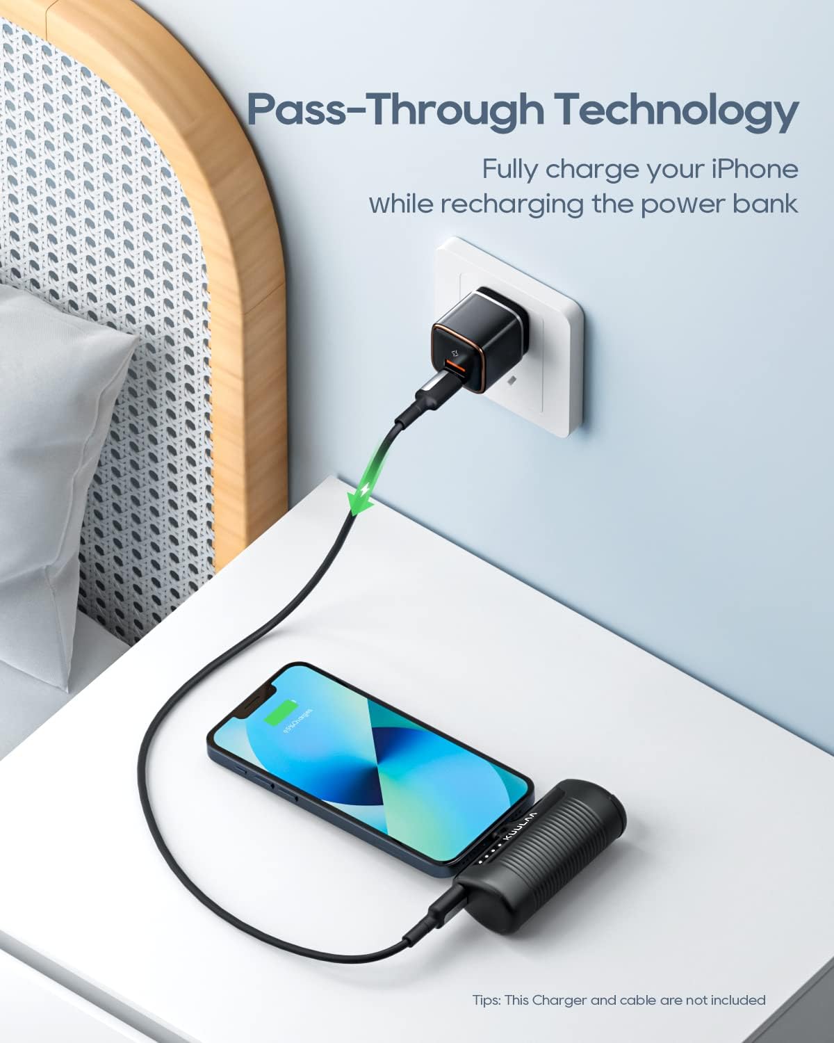 Kuulaa Batterie Externe iPhone 4500mAh Mini Power Bank Chargeur Externe, Mini Batterie Externe Induction Petite Batterie Portable for iPhone 14/14pro/13/12/12 Pro/11/XR/XS/X/8/7/6, Noir
