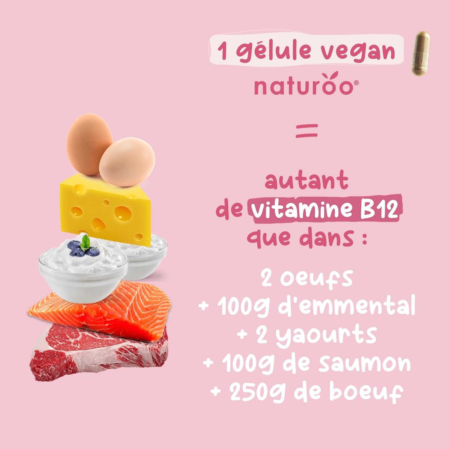 Vitamine B12 Bio | 60 gélules (2 mois) | 100% naturelle et végétale | Premium & Vegan | vitamin B 12 à 25 µg (1000% des AJR) | Extraits de Shiitake et fibre d'acacia bio | B-12 pour Hommes et Femmes