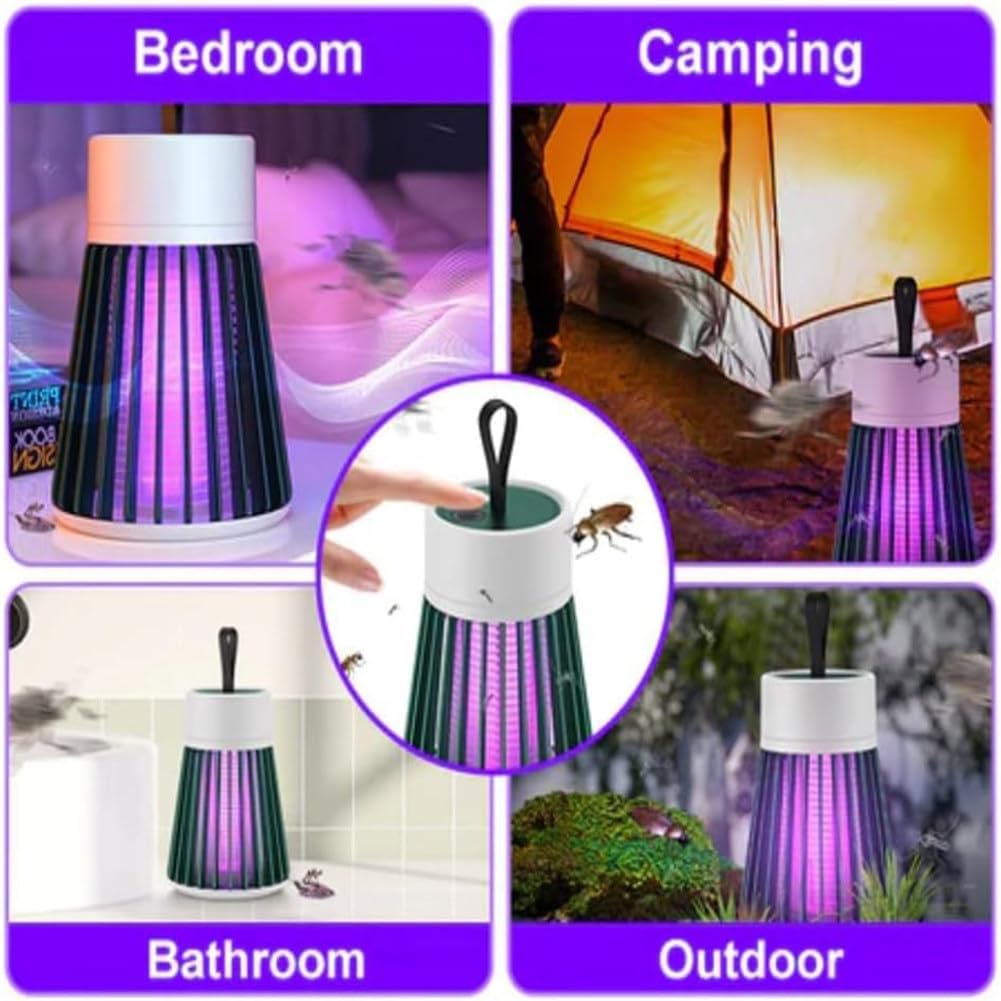 Mozz Guard, Lampe Anti-Moustiques Rechargeable USB - Attraction à 360 Degrés, Profitez d'un Confort sans Moustiques, Portable & étanche Lampe MozzGuard avec Lampe Camping Intégrées (Grey)