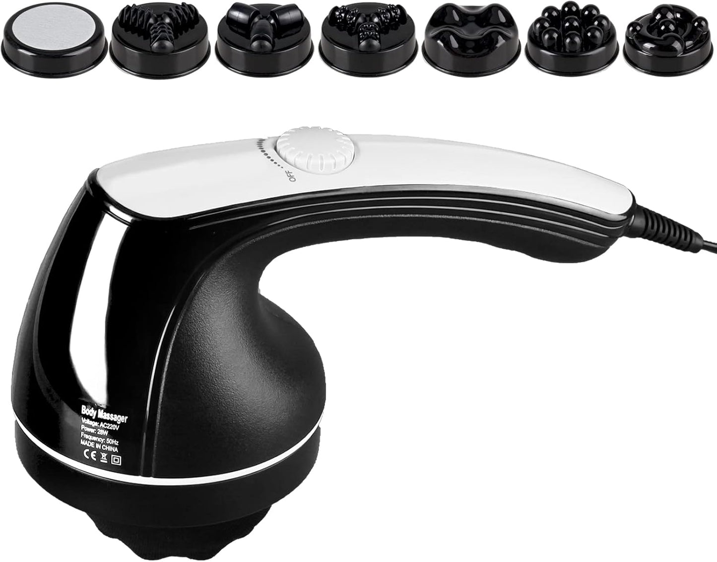 Masseur électrique 7 en 1, Appareil de Massage Anti Cellulite，7 masseurs de tête interchangeables, portables et polyvalents.