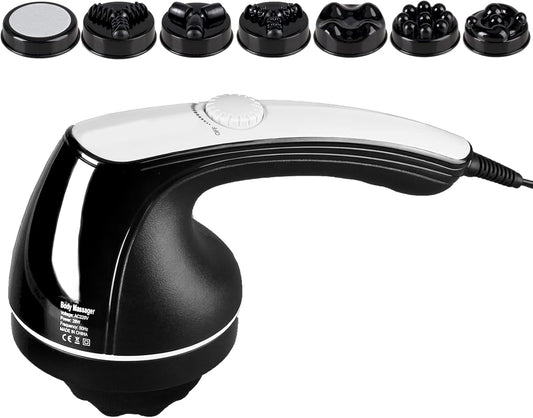 Masseur électrique 7 en 1, Appareil de Massage Anti Cellulite，7 masseurs de tête interchangeables, portables et polyvalents.
