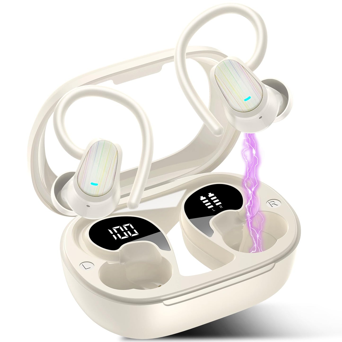AI Ecouteur Traducteur Instantané, 50H Bluetooth 5.4 Oreillette Traducteur Instantané avec 164 Langues/6 Modes de Traduction, 3 in 1 AI Écouteur Traducteur Vocal Instantané pour Voyage/Affaires/Études