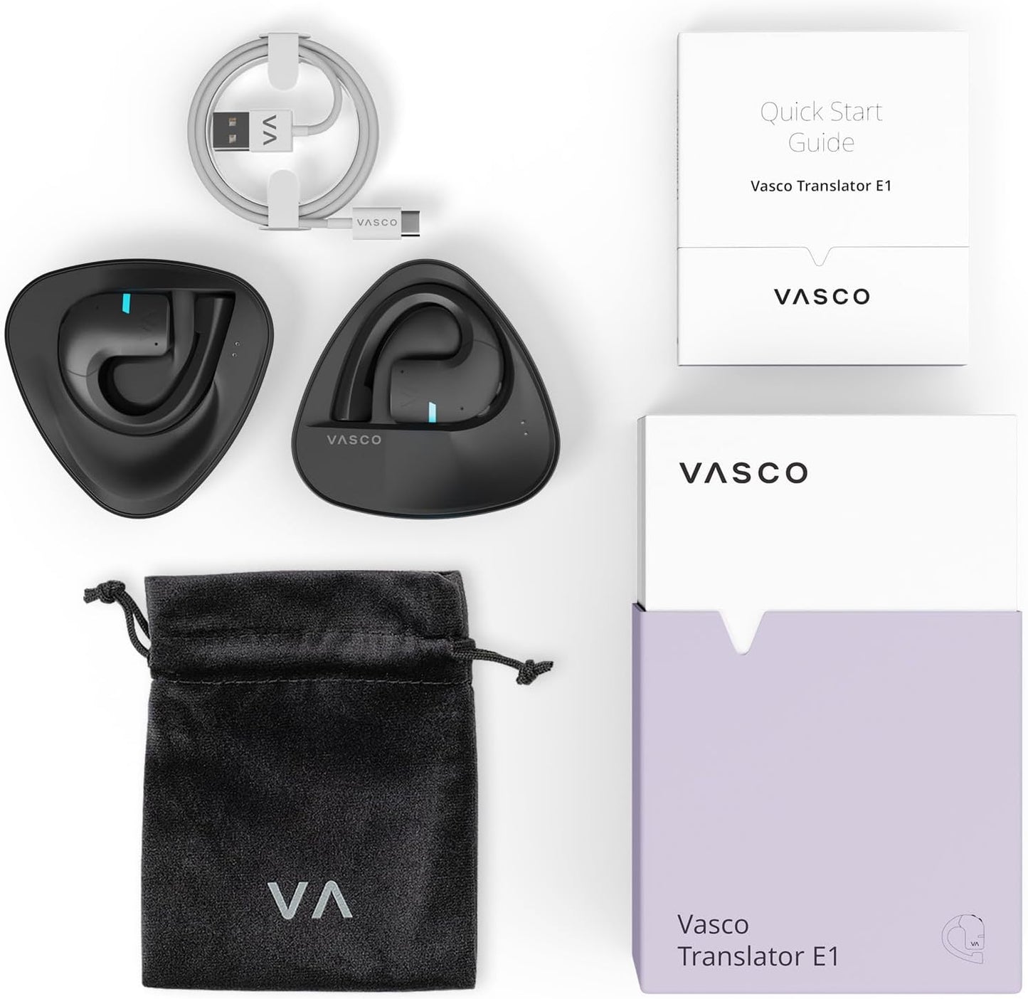 Vasco Translator E1 / écouteur traducteur instantané avec Plus de 50 Langues