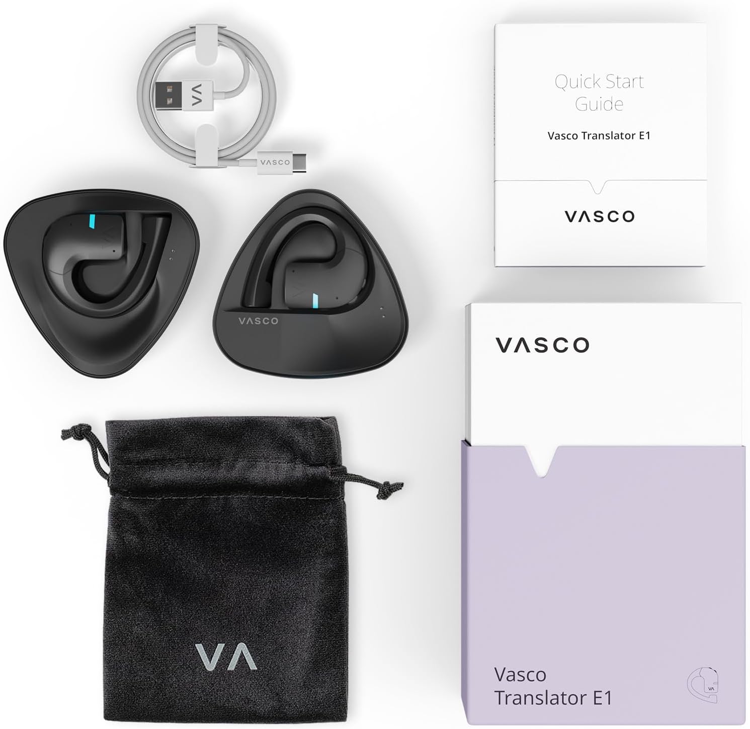 Vasco Translator E1 / écouteur traducteur instantané avec Plus de 50 Langues
