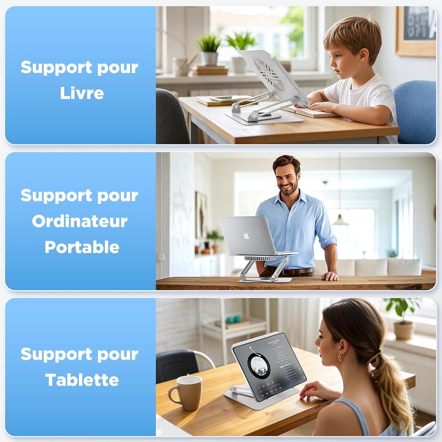 ICARE Support Ordinateur Portable avec Ventilateur PC Portable Magnétique RGB, Rotation 360°, Capacité de Charge de 10 KG et 18dB de Silence, Support pour Laptops/Tablettes Jusqu'à 17,3”