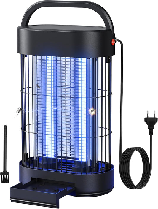 Lampe Anti Moustique 14W, 1800V UV Destructeur d'Insectes Électrique pour Intérieur, Piège Insectes Efficace pour Chambre, Cuisine et Bureau, Portée 60 m², Noir