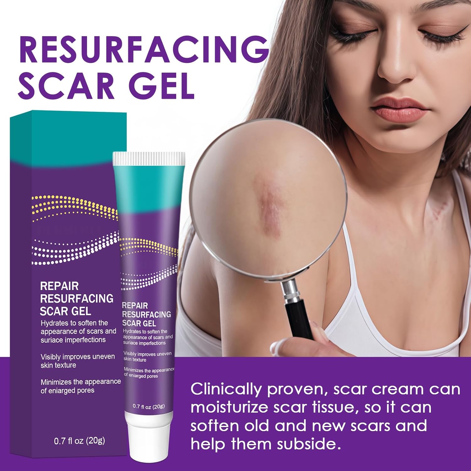 20g Crème Cicatrice, Gel De Cicatrice, Scar gel Réduire et enlever les cicatrices, Pour Cicatrices Anciennes Et Nouvelles, Absorption Rapide, Prendre soin des cicatrice, réparer la peau