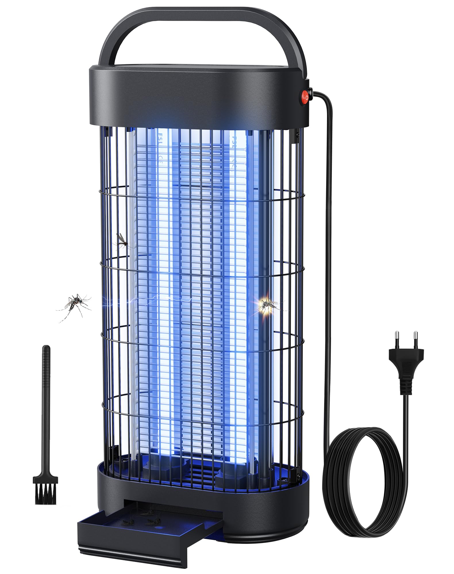 Lampe Anti Moustique 14W, 1800V UV Destructeur d'Insectes Électrique pour Intérieur, Piège Insectes Efficace pour Chambre, Cuisine et Bureau, Portée 60 m², Noir