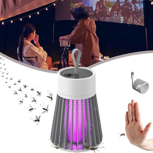 MozzGuard 2025 Lampe anti-moustiques imperméable pour extérieur avec batterie portable Gris