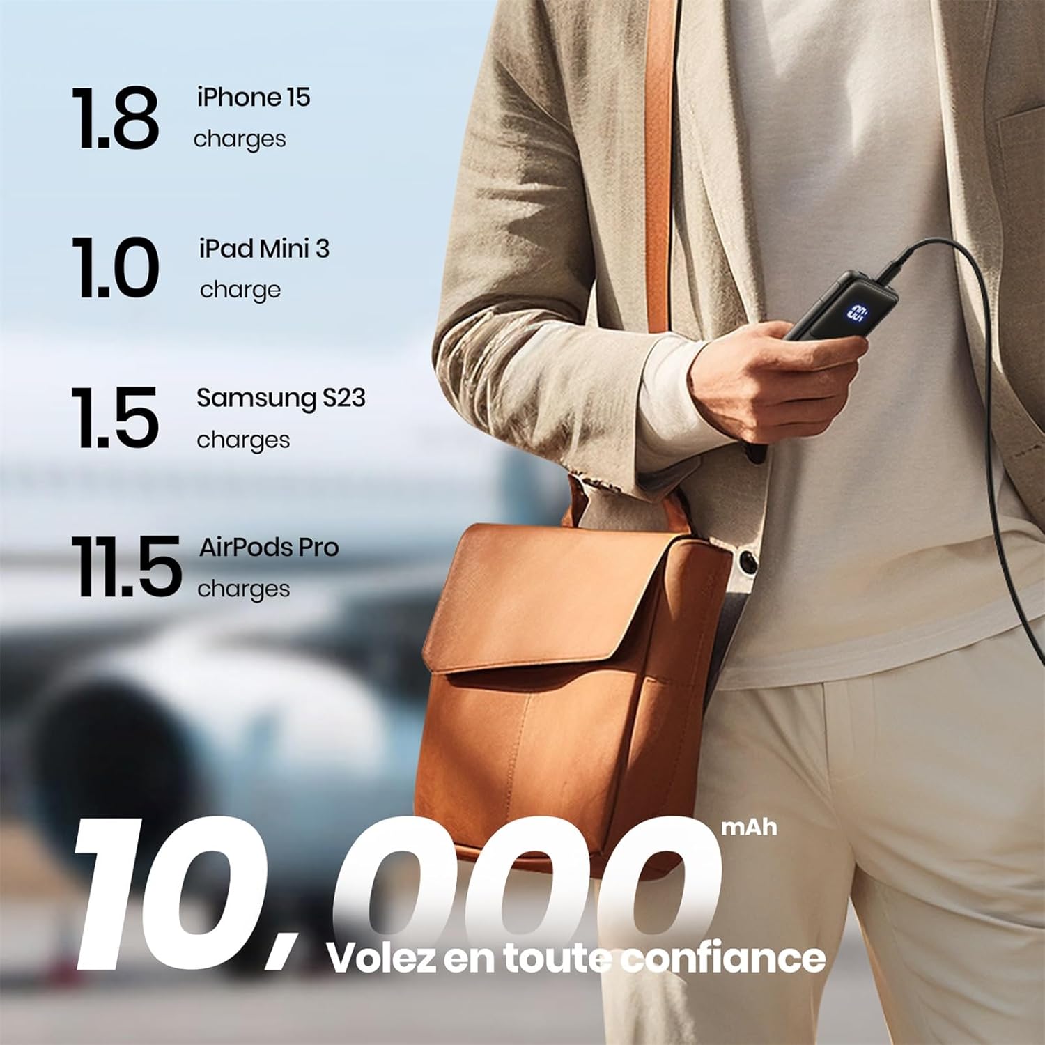 INIU Batterie Externe, 22.5W 10000mAh Power Bank, Batterie Portable USB C Input & Output PD3.0 QC4.0 Charge Rapide Powerbank Compatible avec iPhone 16 15 14 13 12 Pro Max Plus Samsung iPad Pro etc