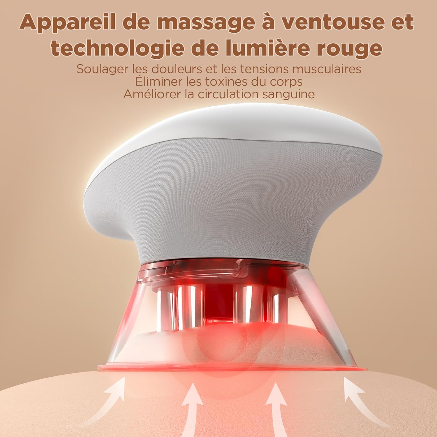 MYCARBON Masseur Anti Cellulite à Ventouse Électrique Palper-rouler Automatique Appareil Massage Infrarouge Minceur Aspiration Liposuccion Raffermissement pour Visage, Ventre, Cuisses, Bras, Jambes