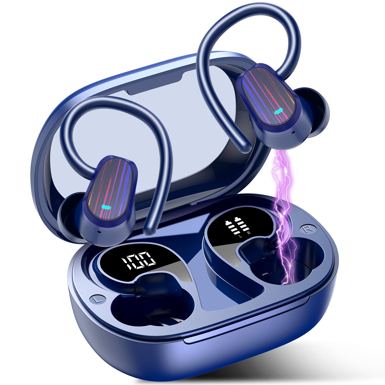 AI Ecouteur Traducteur Instantané, 50H Bluetooth 5.4 Oreillette Traducteur Instantané avec 164 Langues/6 Modes de Traduction, 3 in 1 AI Écouteur Traducteur Vocal Instantané pour Voyage/Affaires/Études