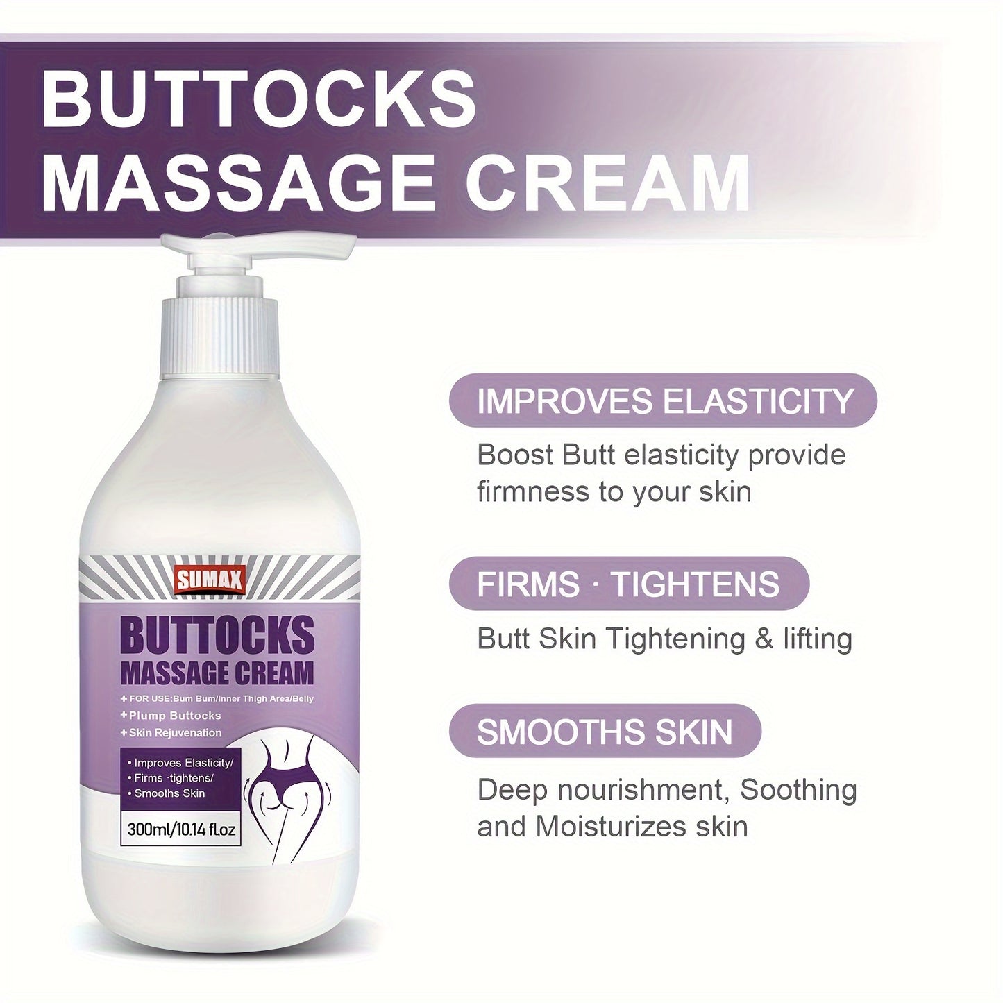 Vitamin C & Collagen Buttocks Enhancer Cream - Hydrating, Firming & Natural Lift for Fuller Hips, Alcohol-Free, Suitable for All Skin Types