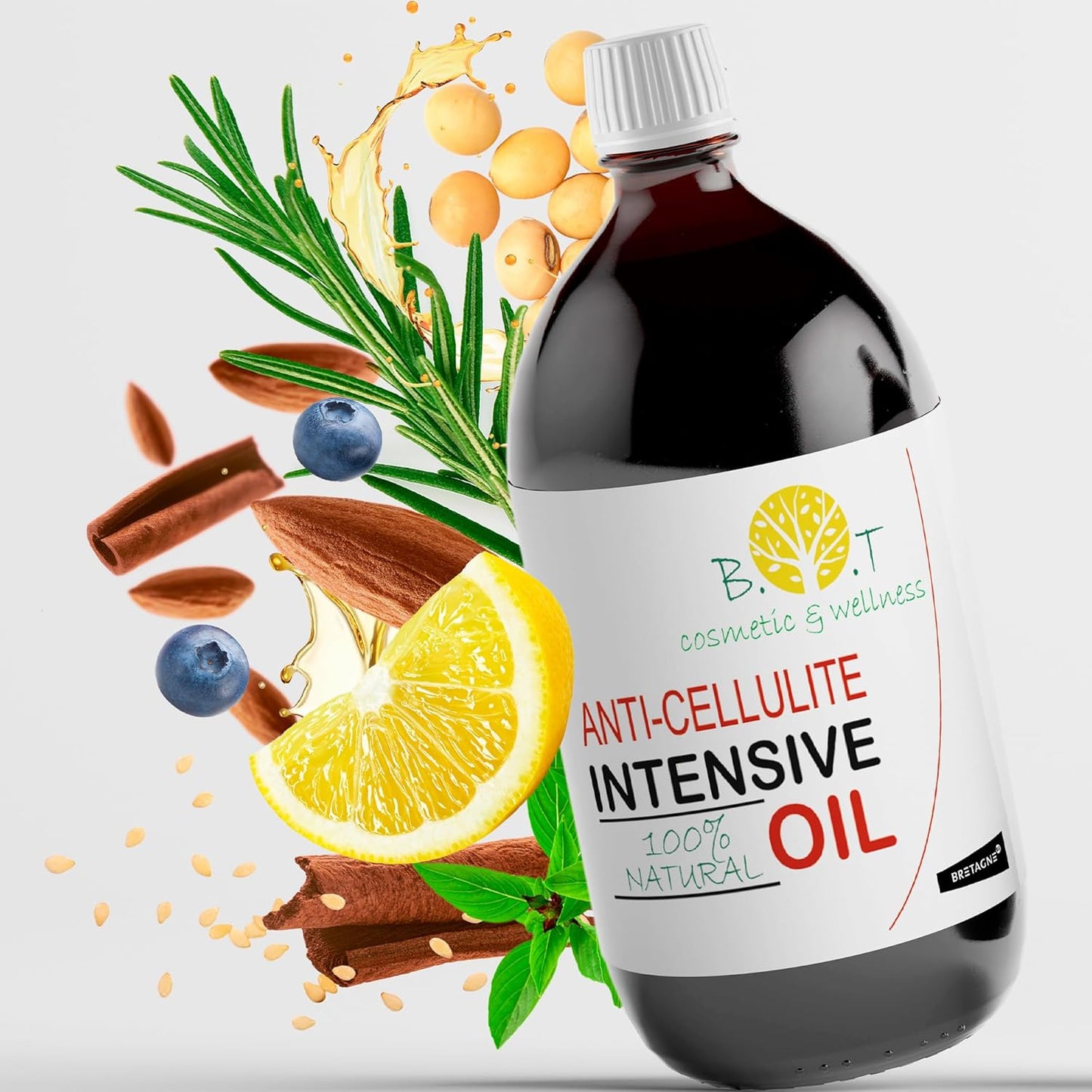 Powerful Anti-Cellulite Oil 500ml | Slimming and Firming | Penetrates 6 Times More Effectively | Stretch Marks Prevention | 100% Natural, Strong Essential Oils