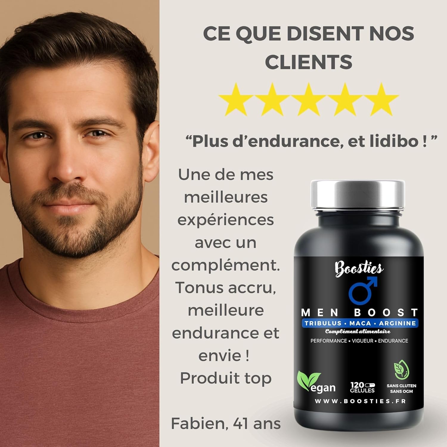 Maca noire, 4000 mg extra-fort, Tribulus terrestris, Arginine, Citrulline, Zinc, vitamin B12, Cuivre, Sélénium, Performance, Endurance, Vigueur, 120 gélules, Boosties