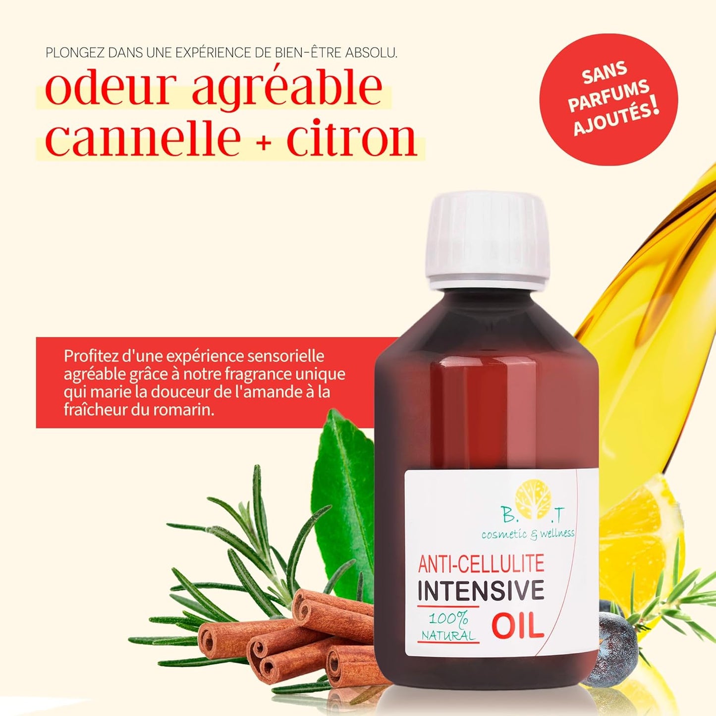 Powerful Anti-Cellulite Oil 500ml | Slimming and Firming | Penetrates 6 Times More Effectively | Stretch Marks Prevention | 100% Natural, Strong Essential Oils